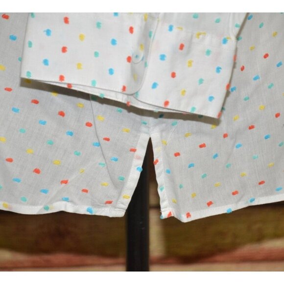 Foxcroft Plus Size 22W Fun Colorful Polka Dot Button Front Blouse Tunic Top - Picture 5 of 10